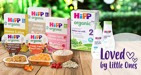 HiPP products on a table