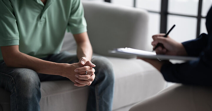 Man at fertility appointment